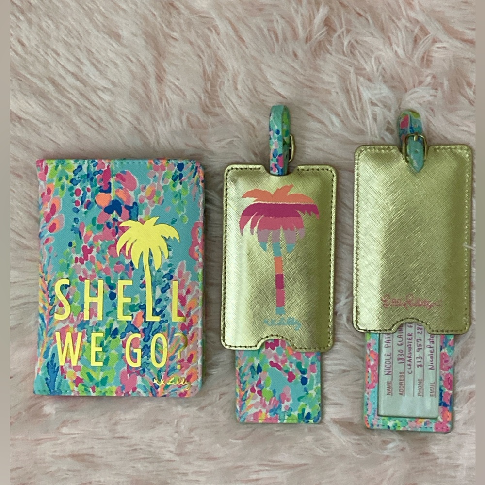 Lilly Pulitzer Passport Holder,  Luggage Tags Catch The Wave